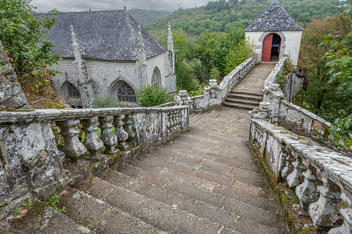 Impressive ancient chapel Sainte Barbe built on a cliff
