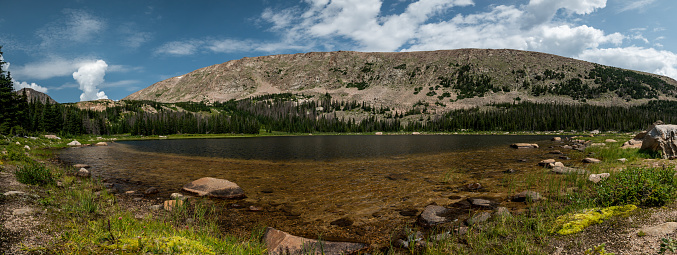 Panorama of Lost Lake in The Remote Backcountry of Rocky Mountain National Park