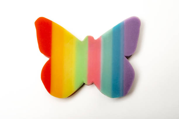 LGBTQ Pride butterfly. Butterfly Shape with LGBT Progress Pride Rainbow Flag Pattern