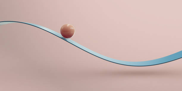 istock 3D Render of Abstract Ball Sliding on Curvy Plane 1495172654