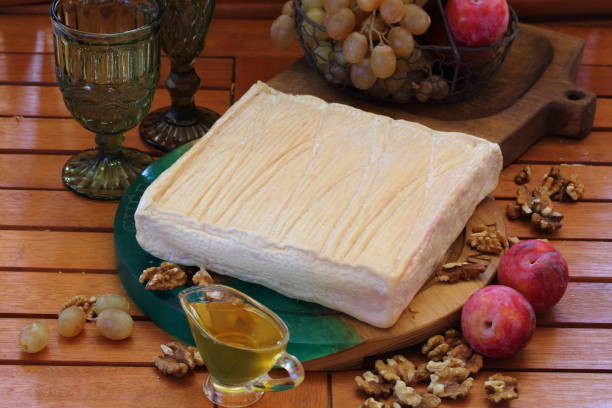 Italian Talleggio cheese stock photo