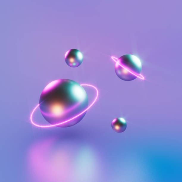 istock 3D Render of Astronomical Spheres with Blue Purple Colors 1495172903