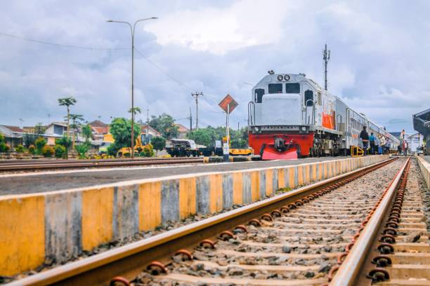 istock Train stopping at the station 1495173843