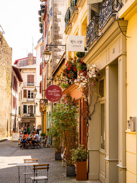 Streets of Bayonne Bayonne, France. 21 July 2022. Typical tourist street of old town. bayonne stock pictures, royalty-free photos & images