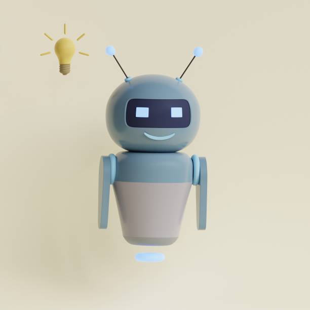 istock Robot with lightbulb. I have idea metaphor. 3d render illustration. 1495182597