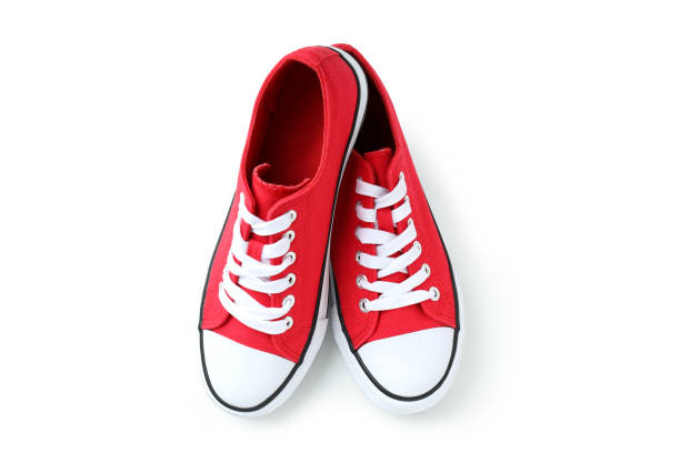 istock Pair of red sneakers isolated on white background 1495182734