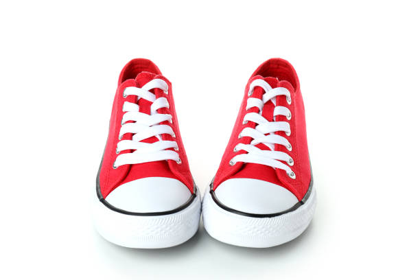 istock Pair of red sneakers isolated on white background 1495183740