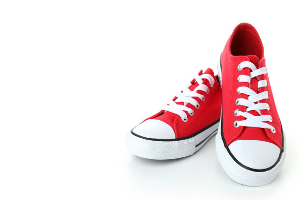 istock Pair of red sneakers isolated on white background 1495183945