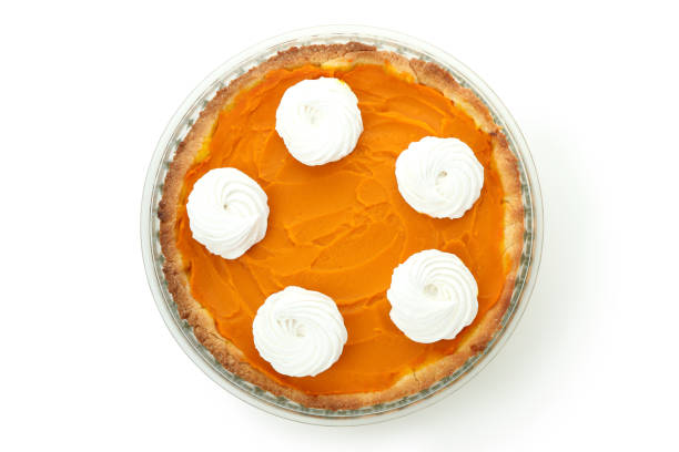 istock Pumpkin pie isolated on white background, top view 1495184678