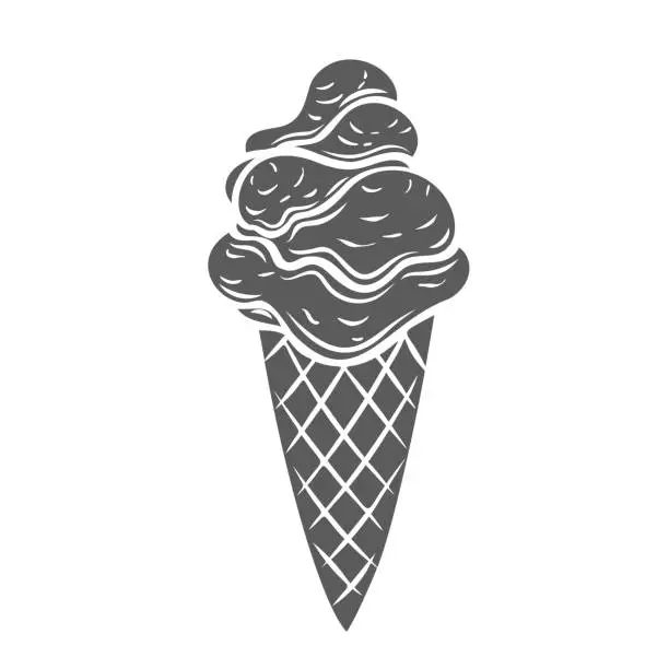 Vector illustration of Dondurma, Turkish Ice Cream Glyph Icon