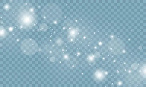 Vector illustration of Sparkling magic dust particles. Christmas light concept.