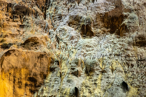 Limestone Bat Cave Jaskinia Nietoperzowa known for multiple species of nesting bats in Jerzmanowice village in Bedkowska Valley near Cracow in Lesser Poland