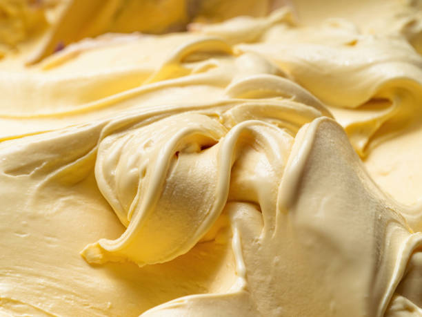 istock Vanilla flavour gelato - full frame detail. 1495198163