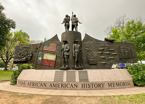 Austin, Texas, USA- April 2023: Texas African American History Memorial in Austin, Texas in the State Capitol grounds