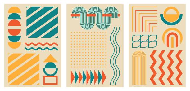 istock Brutalist design elements. Posters with geometric shapes. Trendy 90s style. Bauhaus design style. 1495202932