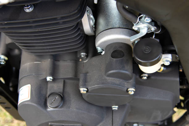 istock Air-cooled internal combustion engine for a motorcycle close-up 1495203027