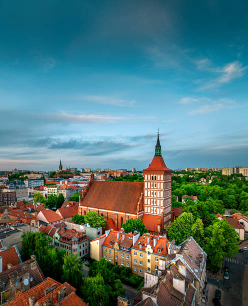 Co-Cathedral Basilica of St. James the Apostle and old tenement houses in the Old Town of Olsztyn