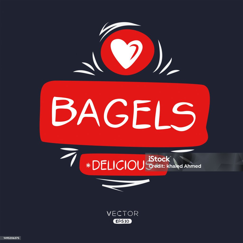 Bagel Sticker Design Bagels Sticker Design Stock Illustration - Download Image Now - 100 ...