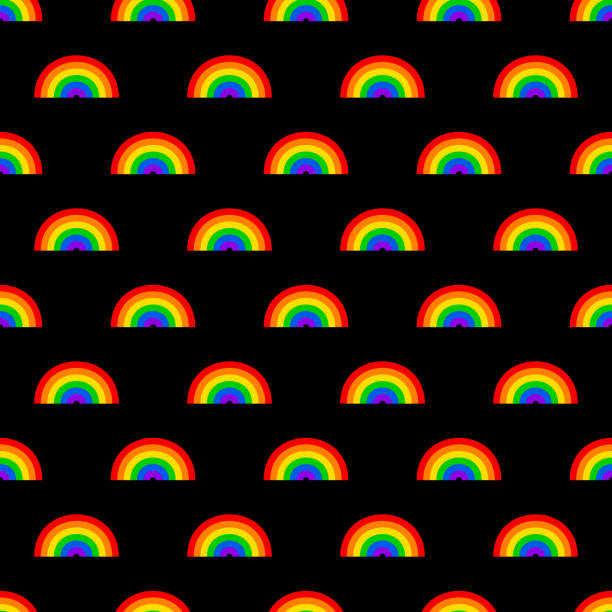 regenbogenlippen nahtloses muster. hintergrund des lgbt-pride-monats.  vektorschablone für geschenkpapier, tapete, textil, stoff usw - gay pride spectrum backgrounds textile stock-grafiken, -clipart, -cartoons und -symbole