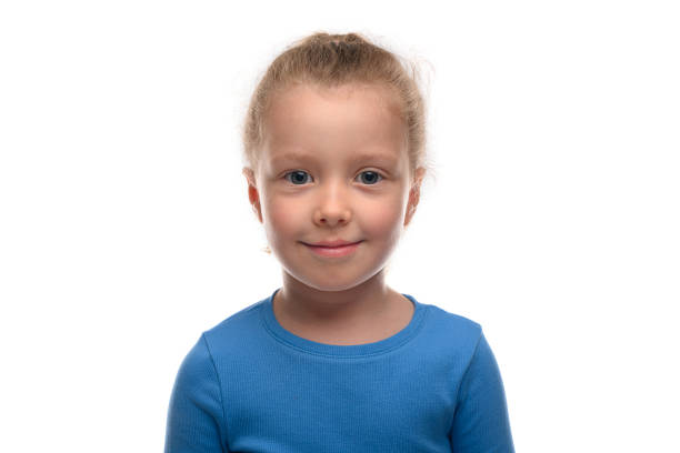 Little girl on a white background.