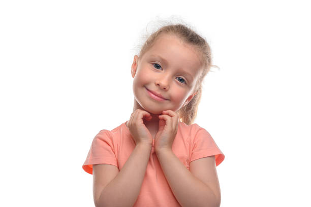 istock Little girl on a white background. 1495216222