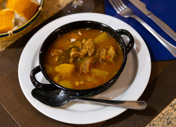 istock Nice tasty serving of beef stew prepared with potatoes 1495224253