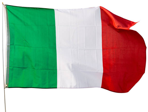 istock Flag of italy flying with pride over white background 1495224855