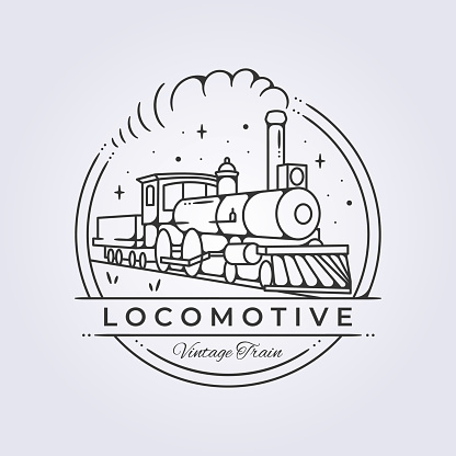 vintage locomotive train in emblem vector illustration template logo design, hogwarts express vector
