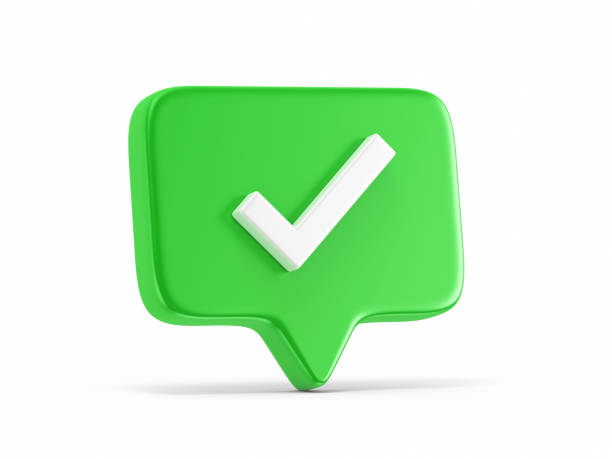 istock Speech bubble with yes check mark icon isolated on white background stock photo 1495245828