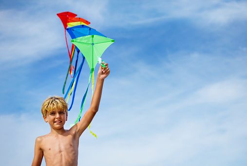The simple pleasure of flying a kite brings father and son closer, as they create lasting memories in the great outdoors.