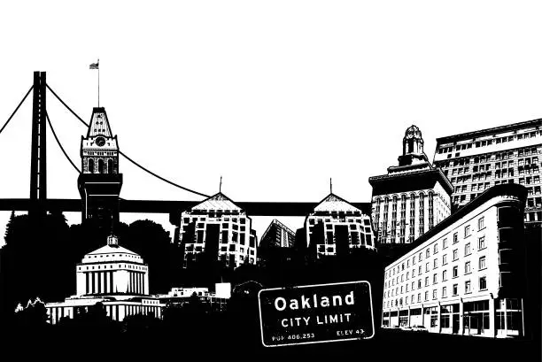 Vector illustration of Oakland California Cityscape