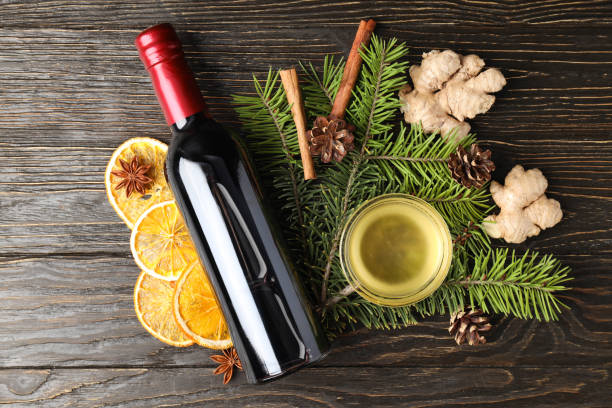istock Ingredients for cooking mulled wine on wooden background 1495251470