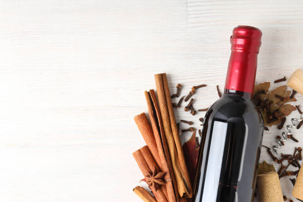 istock Ingredients for cooking mulled wine on white wooden background 1495252107