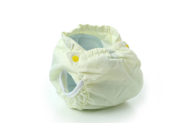 istock Reusable diapers isolated on white background, close up 1495253300
