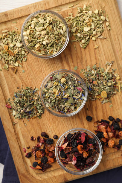 istock Concept of cooking tea with different types of tea, close up 1495256054