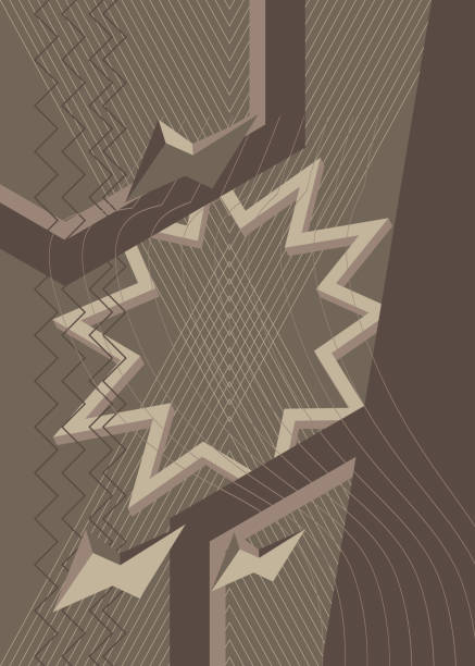 istock Random Dark Gray colored geometrical graphic minimal background. Retro geometric theme poster banner. Vintage abstract shapes template for cover design. 1495256999
