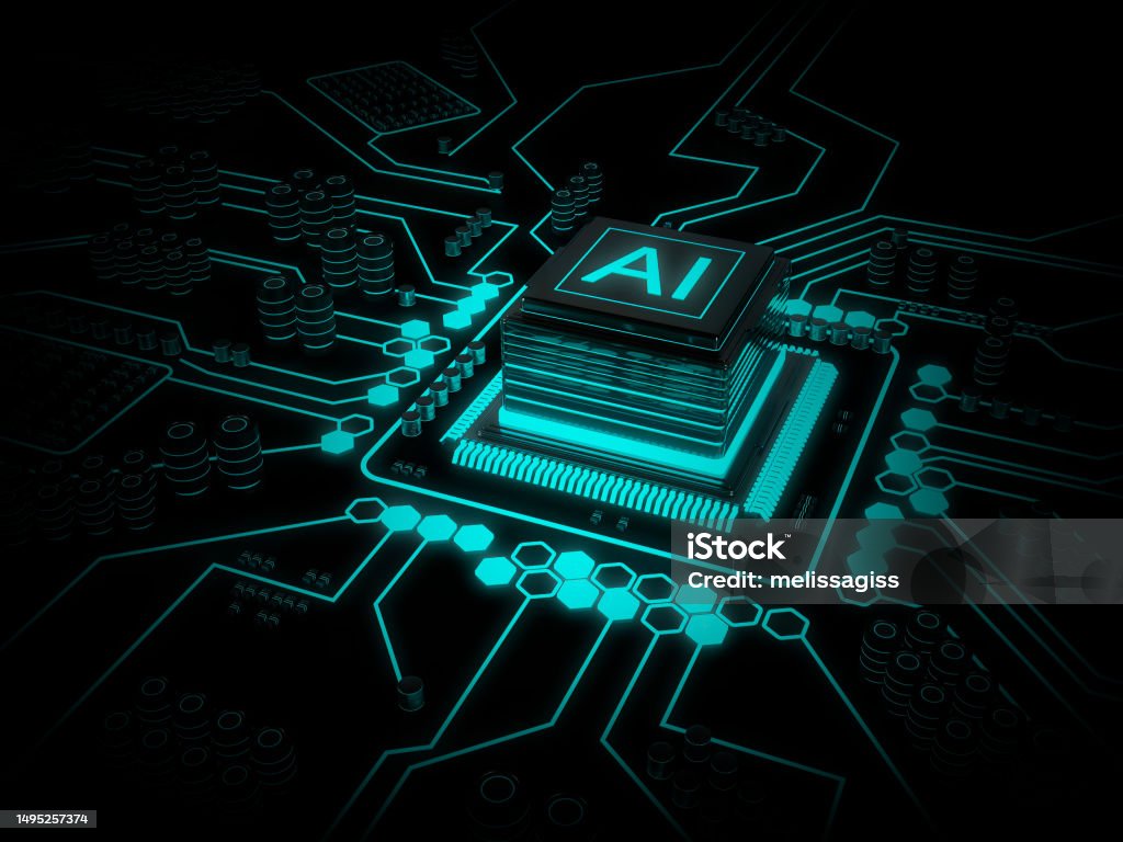 Artificial Intelligence Ai 3d Rendering Concept Image Digital Processor ...