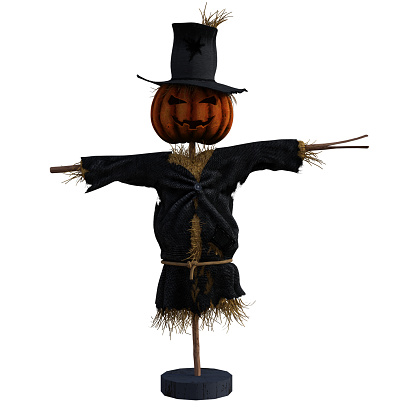 Scarecrow isolated on white, 3d render.