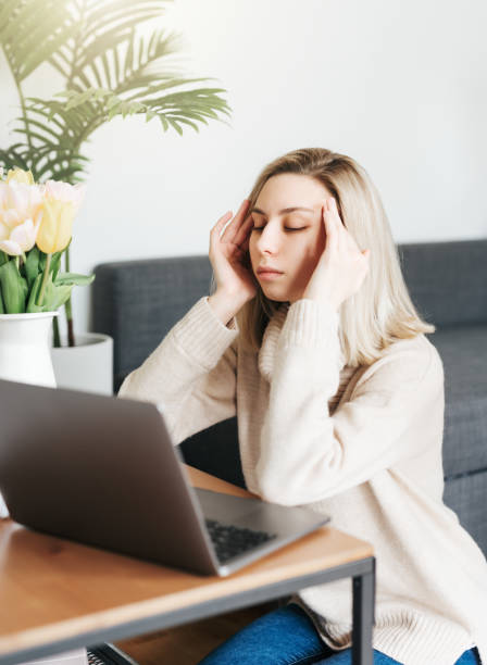 istock Depressed and tired business woman 1495273224