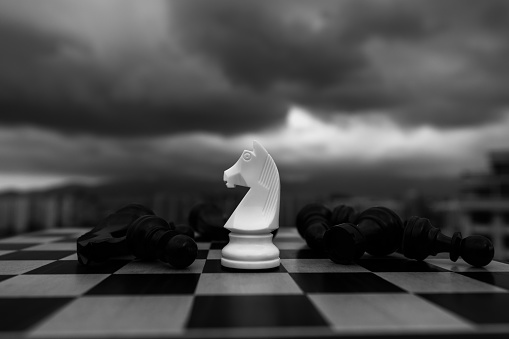 White chess king is the winner