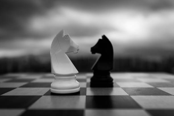 two chess knights on chess board