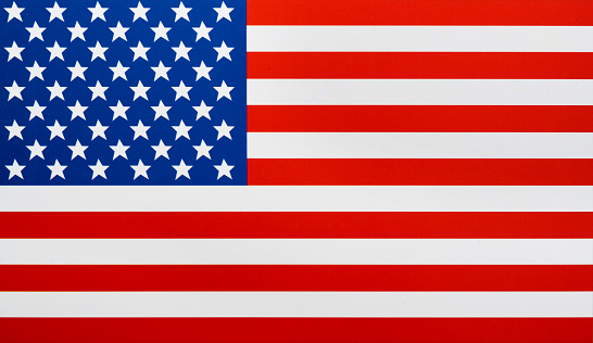 Closeup of American flag stars and stripes