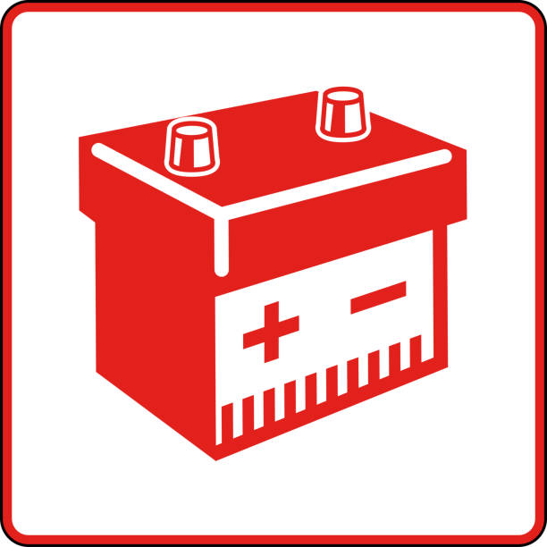 白い背景にシンボルバッテリーサインバッテリーボックス - fuel and power generation aa battery reusable点のイラスト素材／クリップアート素材／マンガ素材／アイコン素材