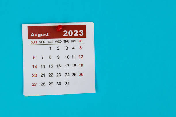 istock Close up of 2023 August calendar 1495275746
