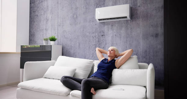 istock Happy Young Woman Relaxing Under The Air 1495275773