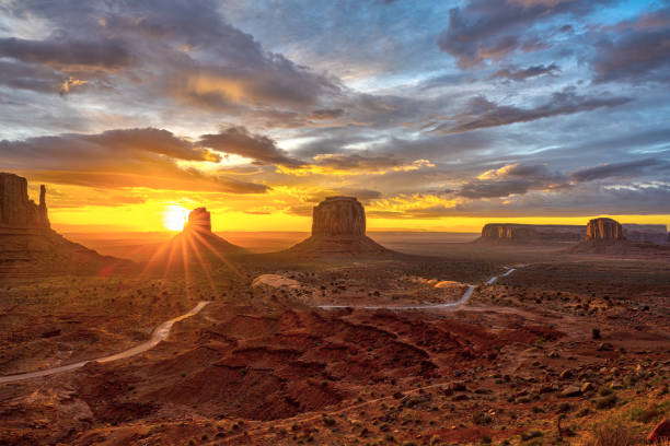 istock Amazing sunrise in the famous Monument Valley 1495275952