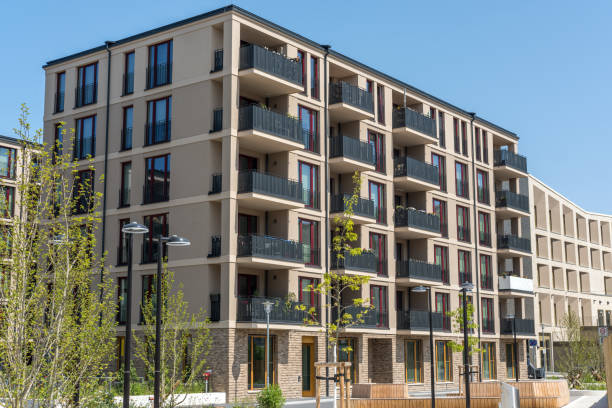 istock Modern brown apartment buildings 1495275957