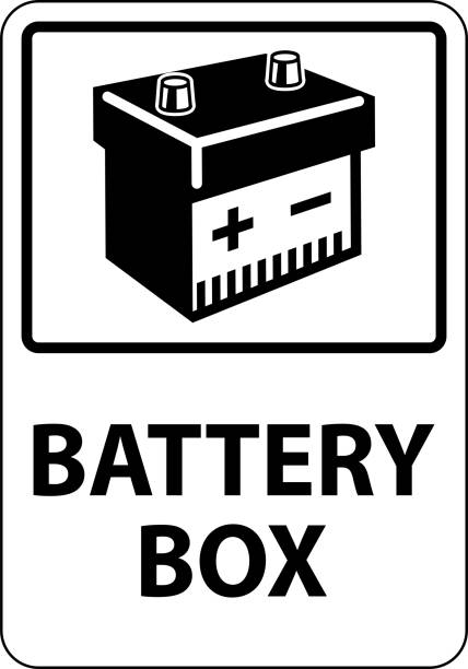 白い背景にシンボルバッテリーサインバッテリーボックス - fuel and power generation aa battery reusable点のイラスト素材／クリップアート素材／マンガ素材／アイコン素材