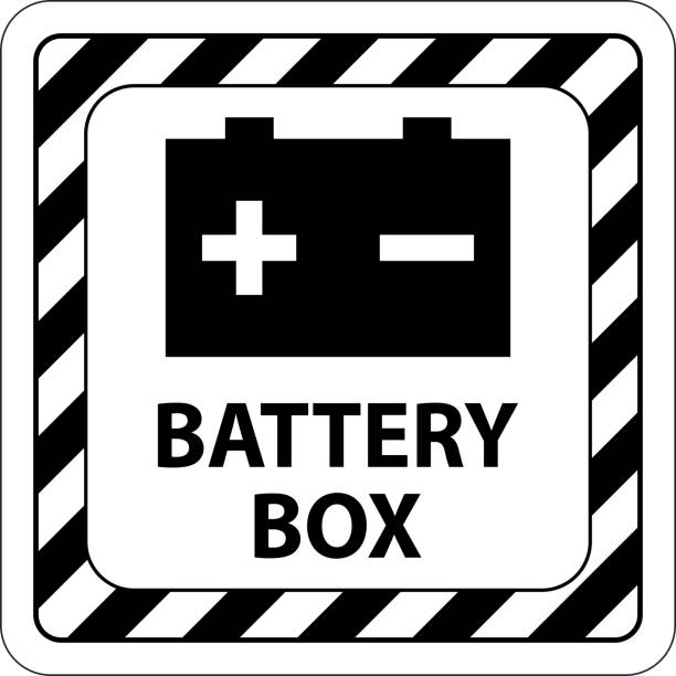 白い背景にシンボルバッテリーサインバッテリーボックス - fuel and power generation aa battery reusable点のイラスト素材／クリップアート素材／マンガ素材／アイコン素材