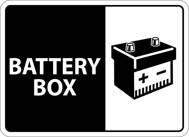 白い背景にシンボルバッテリーサインバッテリーボックス - fuel and power generation aa battery reusable点のイラスト素材／クリップアート素材／マンガ素材／アイコン素材